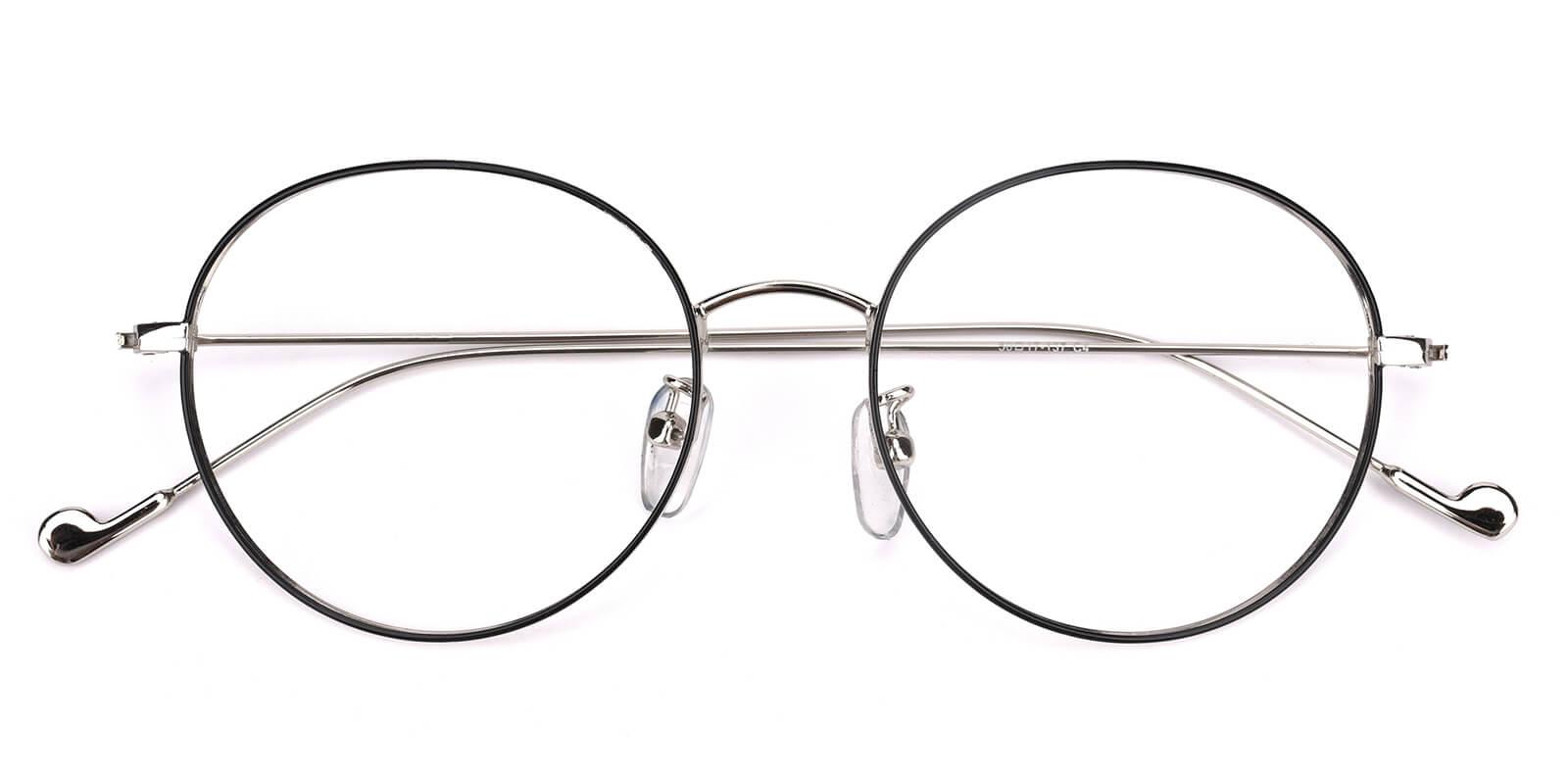 Louanne Black & Silver Prescription Glasses Front