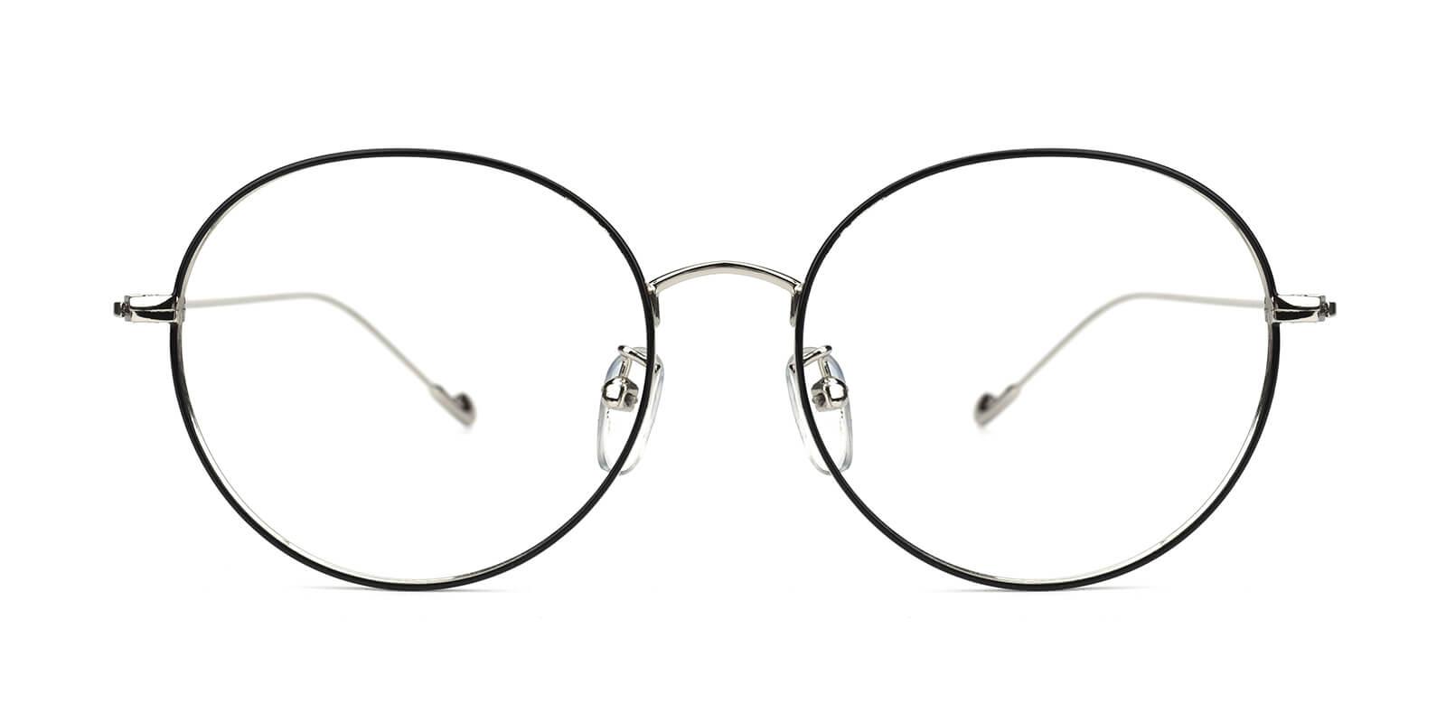 Louanne Black & Silver Prescription Glasses Face