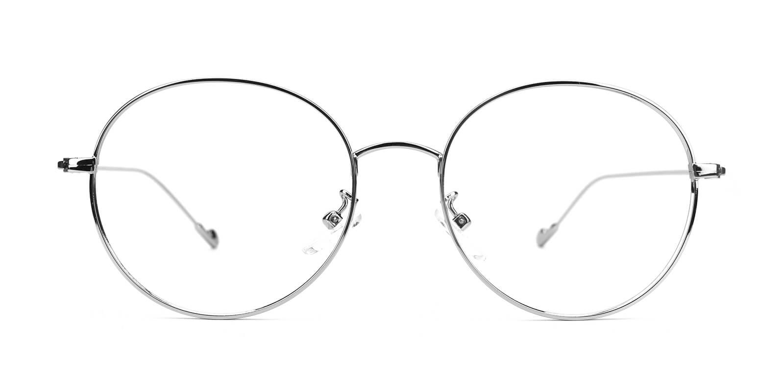 Louanne Silver Prescription Glasses Face