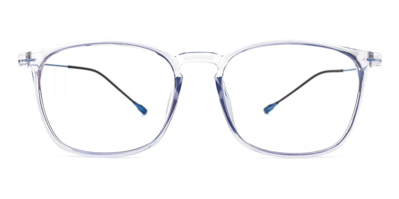 Norwalk Blue & Clear Prescription Glasses Face