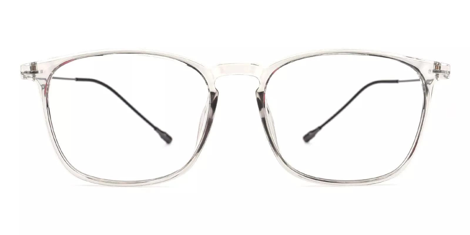 Norwalk Gray & Clear Prescription Glasses Face