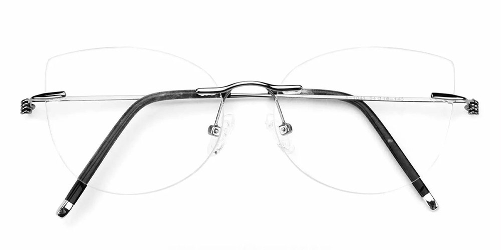 Kileen Gray Rimless Prescription Glasses Front