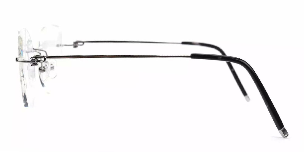 Kileen Gray Rimless Prescription Glasses Leg