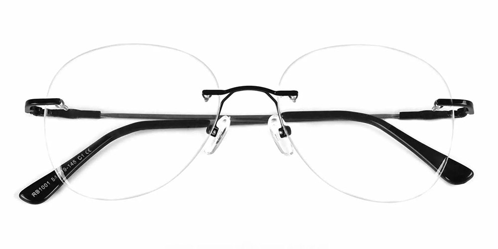 Bellevue Black Rimless Prescription Glasses Front