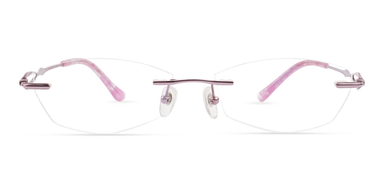Olivia Pink Titanium Glasses Face