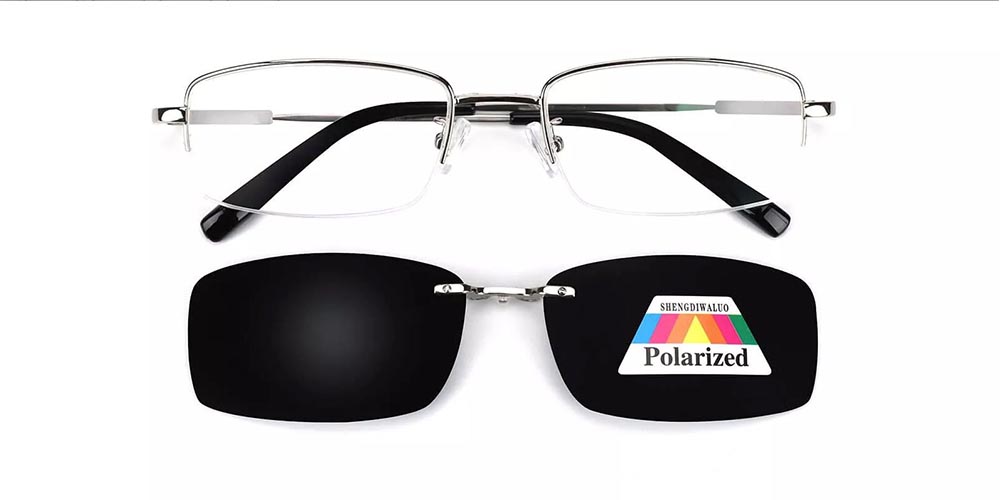 Rochester Silver Clip On Sunglasses Front