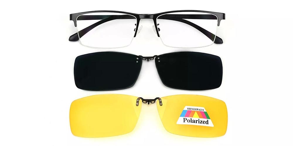Arvada Black Clip On Sunglasses Front