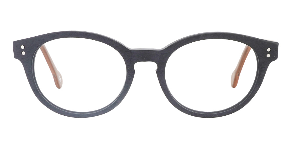 Anthony Black & Brown Wood Prescription Glasses Face