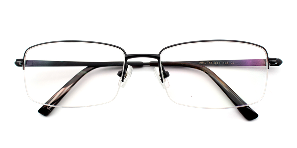 Angelo Black Titanium Glasses Front