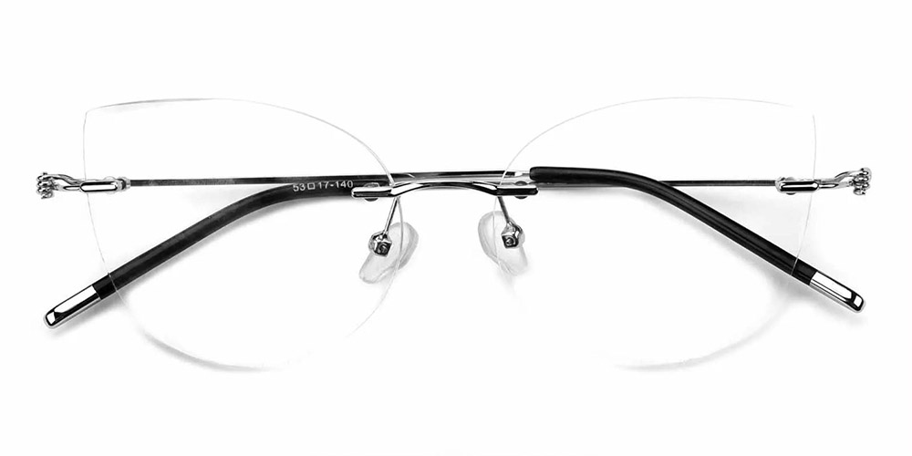 Kileen Silver Rimless Prescription Glasses