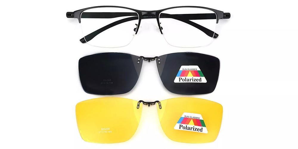 Evans Black Clip On Sunglasses Evans Black Clip On Sunglasses